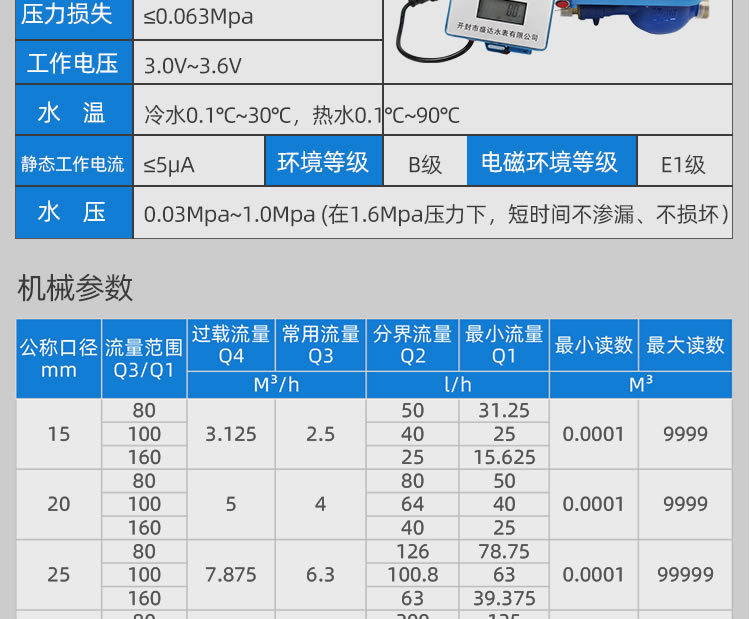 射頻卡分體智能水表